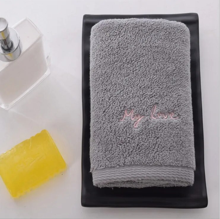 Par Podebljani ručnik za vježbanje za odrasle Pamučni kućanski ručnici za ljubitelje vezeni sportski ručnik za lice brzo sušenje 34*76 cm