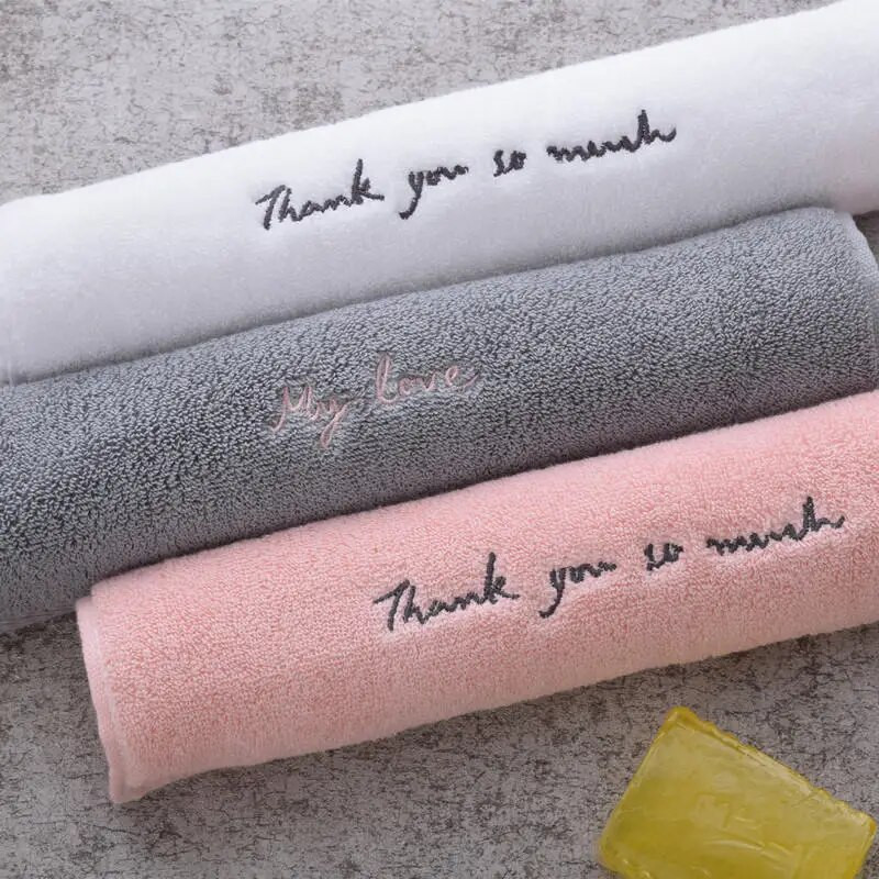 Par Podebljani ručnik za vježbanje za odrasle Pamučni kućanski ručnici za ljubitelje vezeni sportski ručnik za lice brzo sušenje 34*76 cm