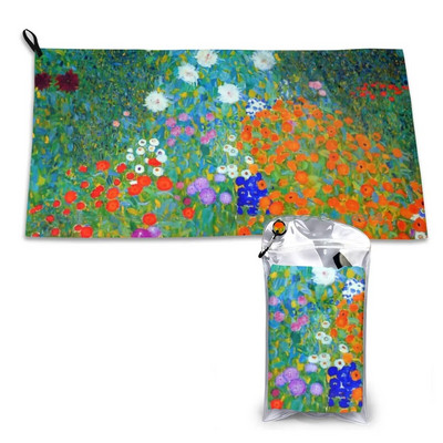 Gustav Klimt-Flower Garden Quick Dry Towel Gym Sports Bath Portable Malcesine On Lake Garda Gustav Gustav Klimt Gustav
