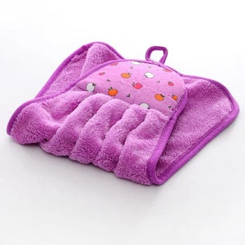 1PC Мека удебелена микрофибърна кърпа Детска кърпа за лице Висяща кърпа за баня Кухненска абсорбираща кърпа за ръце