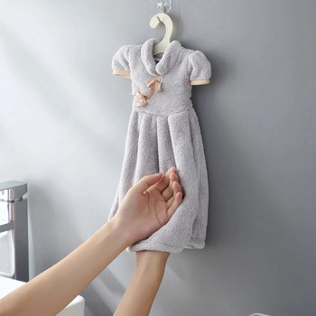 Πετσέτα χεριών κουζίνας Coral Velvet Quick Dry Bath Drying Hand Drying Dress Shape Κρεμαστές ασαφείς πετσέτες για παιδικό υπνοδωμάτιο μπάνιου