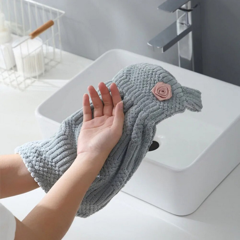 Kuhinjski ručnik za ruke Coral Velvet Quick Dry Bath Ručnik za sušenje ruku Dress Shape Viseći Fuzzy ručnici za kupaonicu Dječja spavaća soba