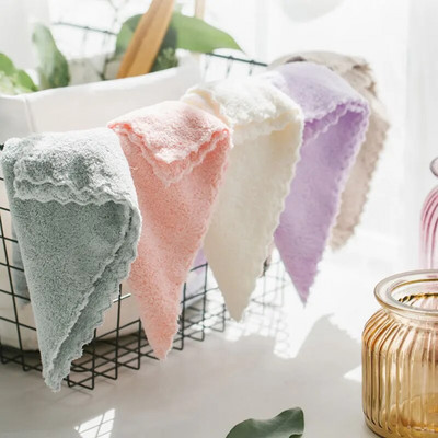 Квадратна малка кърпа за ръце 25*25 см. Детска кърпа за лице 25*50 см. Коралово кадифе Мек микрофибър с висока плътност