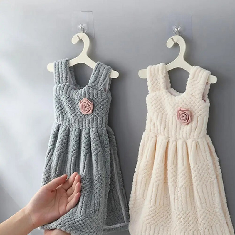 Ručnik za ruke Princess Dress Shape Ručnik za brisanje Mekani viseći ručnik od koraljnog flisa za kućnu kuhinju Kupaonica
