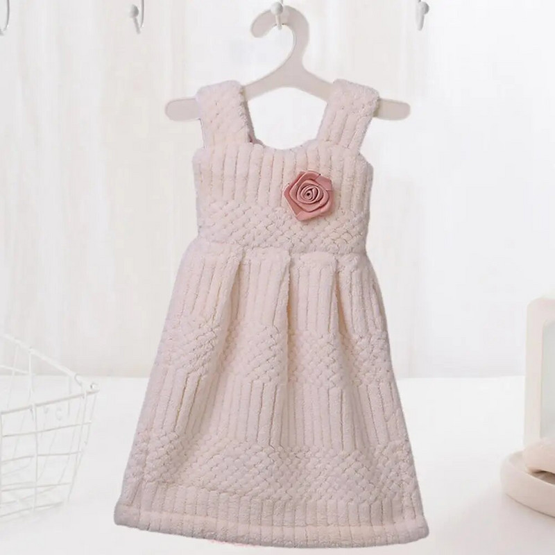 Хавлиена кърпа за ръце Сладка рокля на принцеса Висяща кухненска кърпа Дебела мека абсорбираща кърпа от коралов полар Кърпа за почистване Кърпи за баня