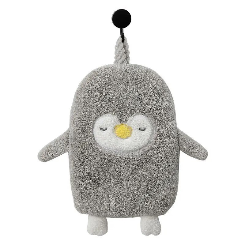 Pehme plüüsis pingviini vannirätik Baby Cartoon Loomade salvrätik Rippuv vannitamine Coral Velvet rätik köögirätik