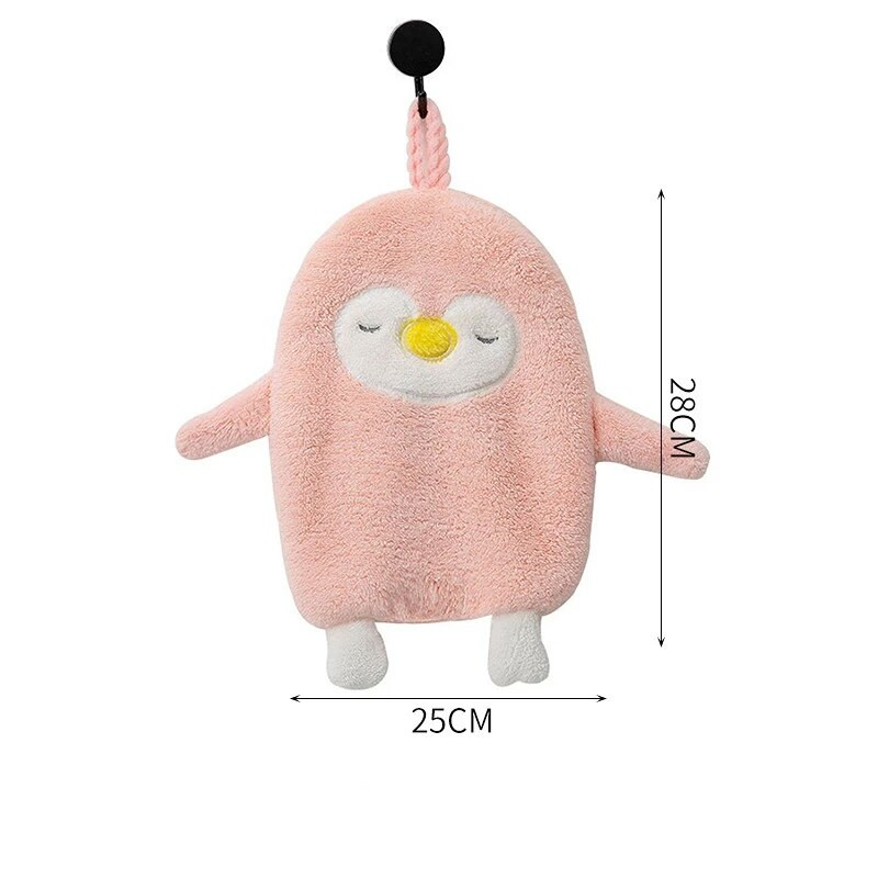 Pehme plüüsis pingviini vannirätik Baby Cartoon Loomade salvrätik Rippuv vannitamine Coral Velvet rätik köögirätik