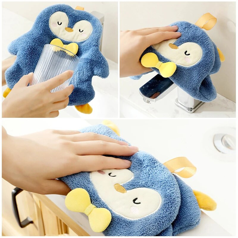 Ručnik za ruke Slatki pingvin Djeca Zgusnuti viseći ručnici Kupaonica Kuhinja Ručnik za brisanje posuđa Mekani upijajući ručnik za ruke 핸드타올