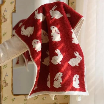 Cute Rabbits Patter Pure Towels Μαλακό Kindly-Skin Πετσέτα προσώπου Απορροφητικό πρόσωπο μπάνιου Πετσέτες οικιακής χρήσης για ενήλικες