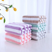 35x75 cm-es fürdőlepedő korall gyapjú mikroszálas csíkos felnőtt háztartási textíliák fürdőszobai puha női lány szauna spa nedvszívó törölköző