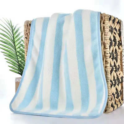 35x75 cm-es fürdőlepedő korall gyapjú mikroszálas csíkos felnőtt háztartási textíliák fürdőszobai puha női lány szauna spa nedvszívó törölköző