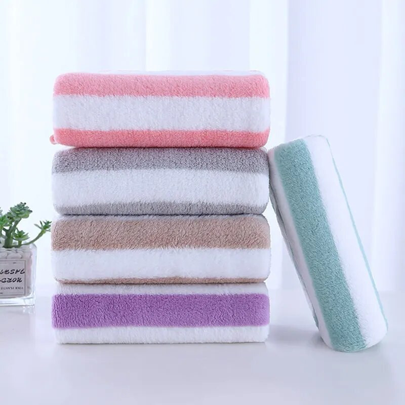 35x75cm Prosop de baie Coral Fleece Microfibră în dungi Adulti Textile de uz casnic Baie Moale Femei Fata Sauna Spa Prosop absorbant