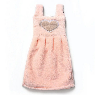 Szív alakú aranyos rajzfilm kéztörlő konyhai gyorsan száradó mosogatórongy puha baba fürdőszobai törölközők Felakasztható nedvszívó tisztítókendő