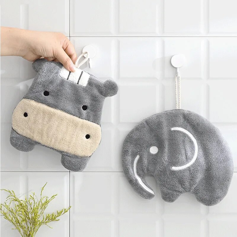 Анимационни животни Коралови кадифени кърпи за ръце Закачащи се бързосъхнещи микрофибърни кърпи Домашна кухня Меки хавлиени кърпи Консумативи за баня