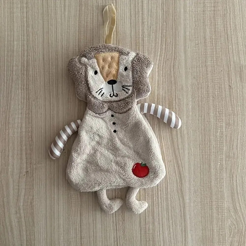 Gyerek nedvszívó törölköző fürdőszobai állat alakú kéztörlő korall bársony hímzett négyzet alakú törölköző otthoni akasztós kéztörlő