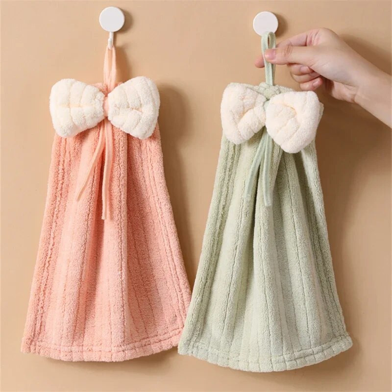 Bowknot Ručnici za ruke za kuhinju Kupaonica Mikrovlakna Koralj Baršun Mekani rupčić Kućna Brzo sušeća Upijajuća Krpa za suđe Prozračna