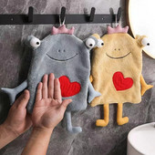 Crtani žaba Ručnik za ruke Zadebljani koraljni baršun Prozračne dječje maramice Kuhinjska kupaonska šalica Stol Krpa za čišćenje posuđa