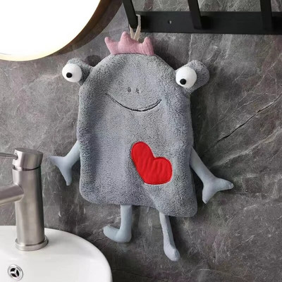 Crtani žaba Ručnik za ruke Zadebljani koraljni baršun Prozračne dječje maramice Kuhinjska kupaonska šalica Stol Krpa za čišćenje posuđa