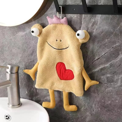 Crtani žaba Ručnik za ruke Zadebljani koraljni baršun Prozračne dječje maramice Kuhinjska kupaonska šalica Stol Krpa za čišćenje posuđa
