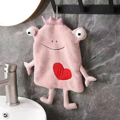 Crtani žaba Ručnik za ruke Zadebljani koraljni baršun Prozračne dječje maramice Kuhinjska kupaonska šalica Stol Krpa za čišćenje posuđa