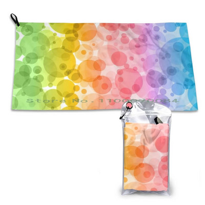 Rainbow Dot Bubble Pride Lgbt Quick Dry Towel Gym Sports Bath Portable Ticket Airport Fly World Aviation International 3letter