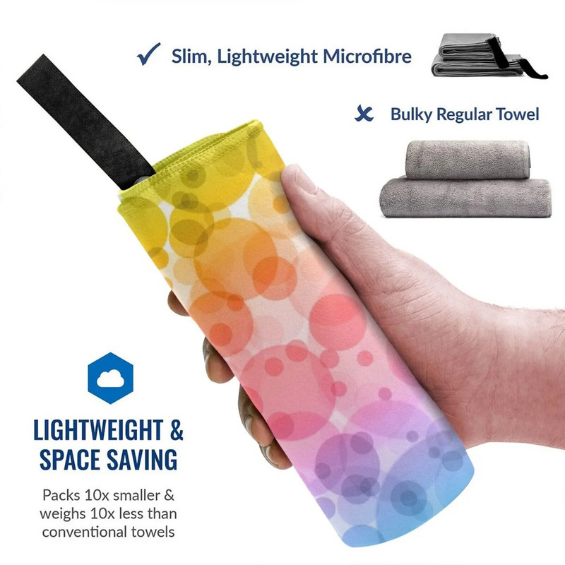 Rainbow Dot Bubble Pride Lgbt Brzo sušivi ručnik Teretana Sportska kupka Prijenosna karta Zračna luka Fly World Aviation International 3 slova