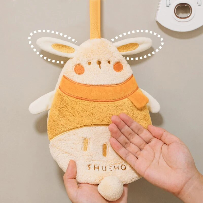 Прекрасни анимационни лениви кърпи за избърсване на ръце Удебелена коралова кадифена абсорбираща бързосъхнеща висяща конструкция Детска дишаща носна кърпа