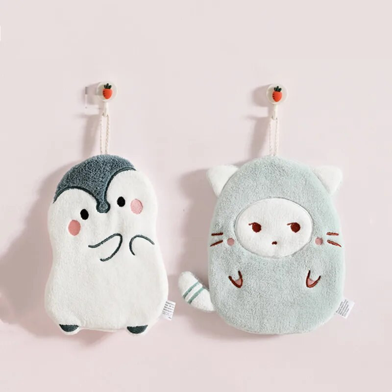 Kūrybiniai animaciniai gyvūnai Rankšluosčiai greitai džiūstantys mikropluošto rankšluosčiai Mieli kačių avių nosinaičiai kūdikio nosinaitės vonios virtuvės šluostės