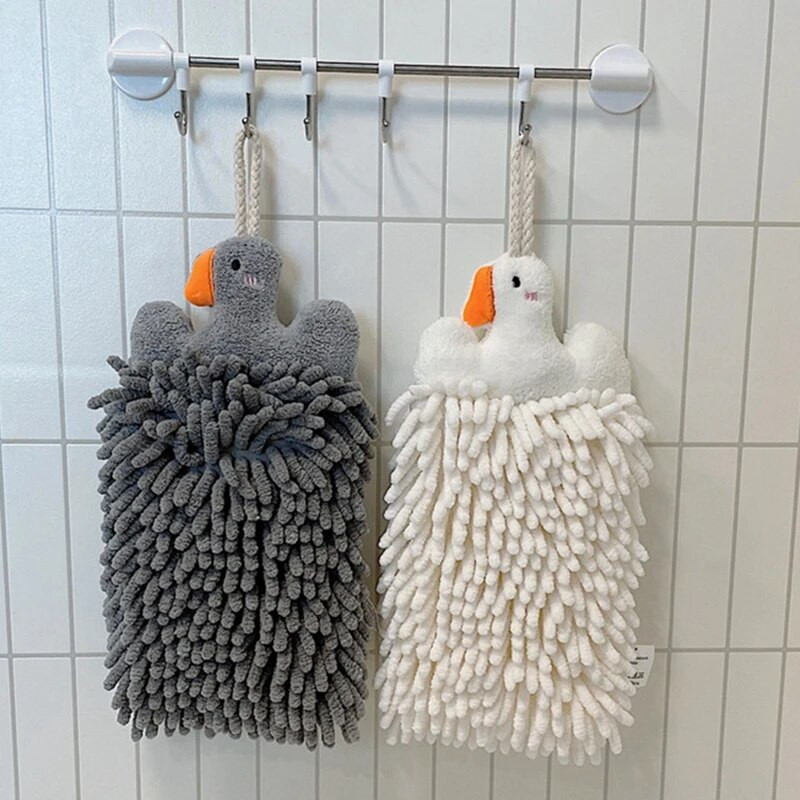 Анимационни кърпи за ръце с животни за деца Абсорбиращи висящи кърпи за ръце Кухня Мека кърпа за почистване на съдове Кухненски инструменти