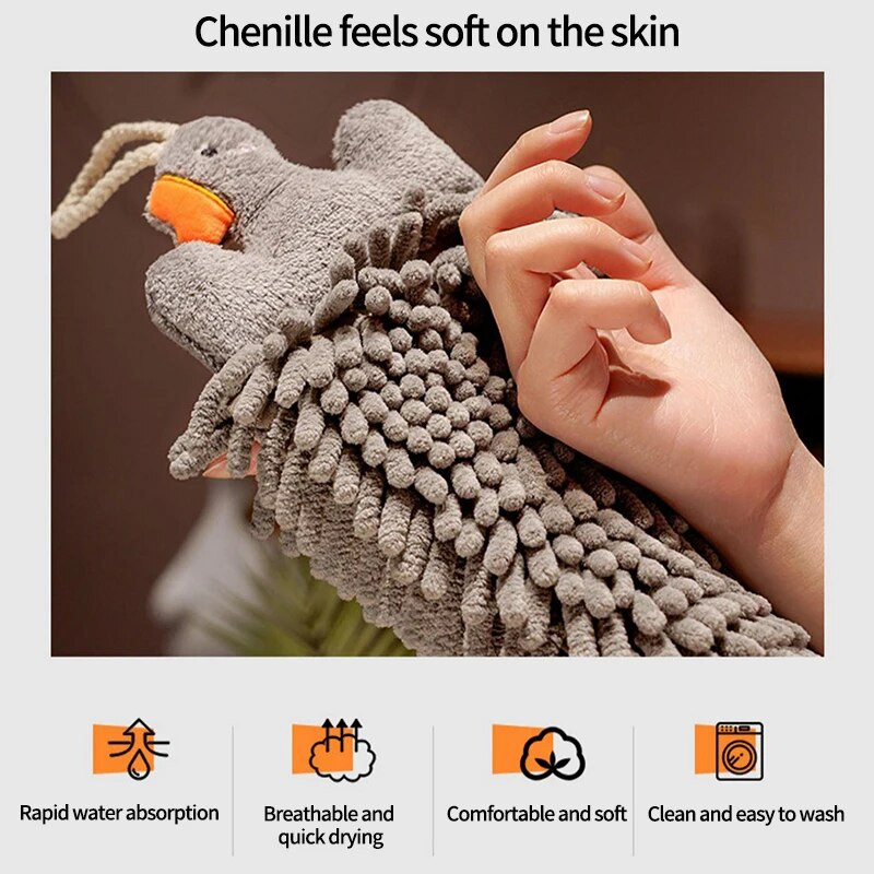 Анимационни кърпи за ръце с животни за деца Абсорбиращи висящи кърпи за ръце Кухня Мека кърпа за почистване на съдове Кухненски инструменти