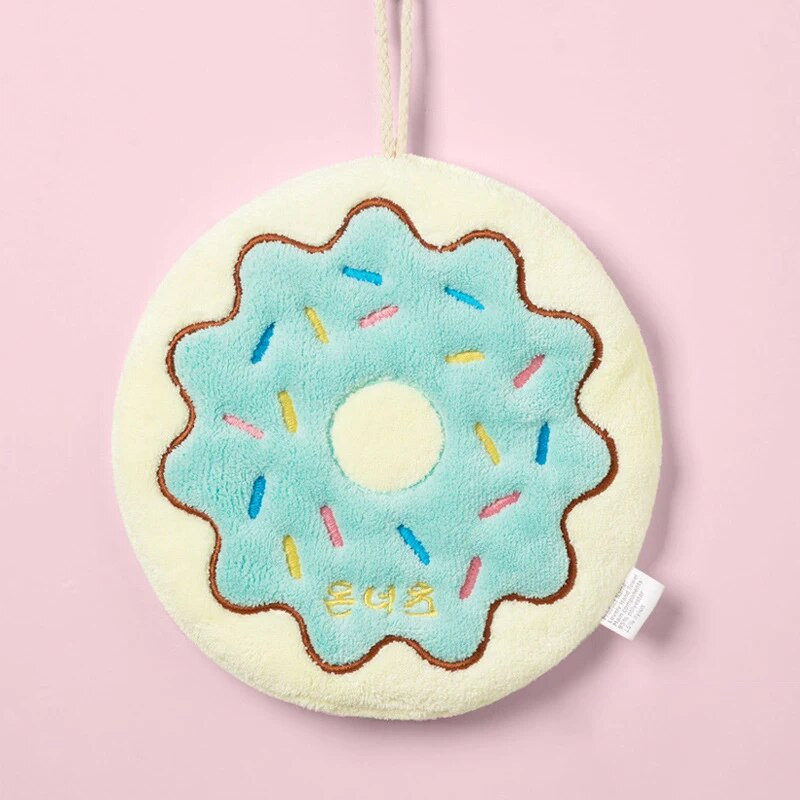 Нова сладка анимационна кърпа за ръце, висяща хляб, сирене, поничка, кухня, бързо съхнеща, удебелена коралова кадифена кърпа, домакинско почистване