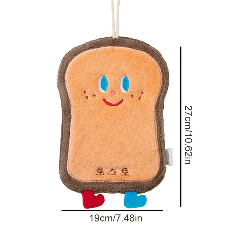 Нова сладка анимационна кърпа за ръце, висяща хляб, сирене, поничка, кухня, бързо съхнеща, удебелена коралова кадифена кърпа, домакинско почистване