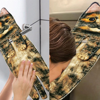 Сладки кърпи за ръце с котка Сладки кърпи за ръце във формата на котка за баня и кухня Сладък орнамент за баня Кухня Подаръци за новодомци