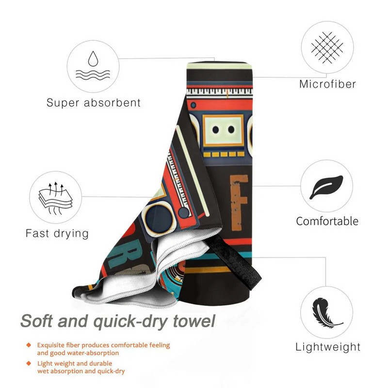 Vintage retro glazbena vrpca iz 80-ih Never Forget T-Shirt Brzosušivi ručnik Teretana Sportska kupka Prijenosni japanski Fujigen Japan Tokai Greco