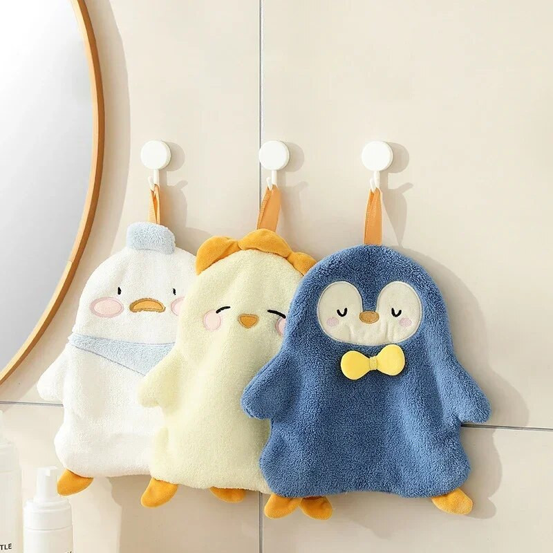 Кърпа за ръце Сладки детски кърпи за ръце Супер абсорбираща кърпа за избърсване Коралово кадифе Микрофибър Карикатура Висяща кърпа за баня Коледен подарък