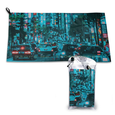 Noćni Tokio Brzosušivi ručnik Teretana Sportska kupka Prijenosni slatki korgi s guzicom