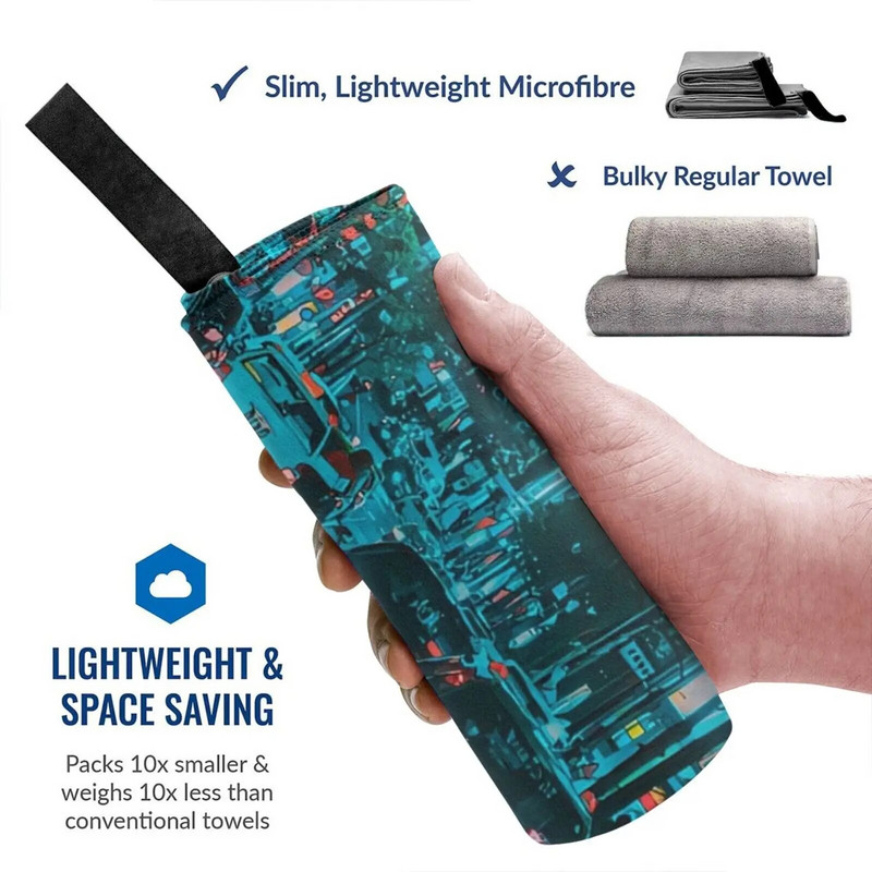 Noćni Tokio Brzosušivi ručnik Teretana Sportska kupka Prijenosni slatki korgi s guzicom