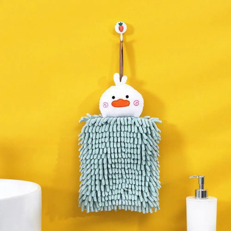 1 бр. Шенилна кърпа за ръце с висящо въже Дишаща кърпа за ръце Бързосъхнеща мека перфектна кърпа за ръце Кухненски принадлежности за баня