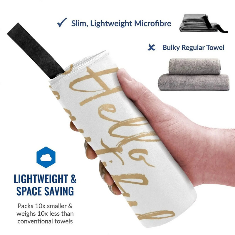 Gold Girly Glam Glitter Heart Hello Prekrasan brzosušivi ručnik Gym Sports Bath Portable Gold Girly Glam Glitter Heart Hello