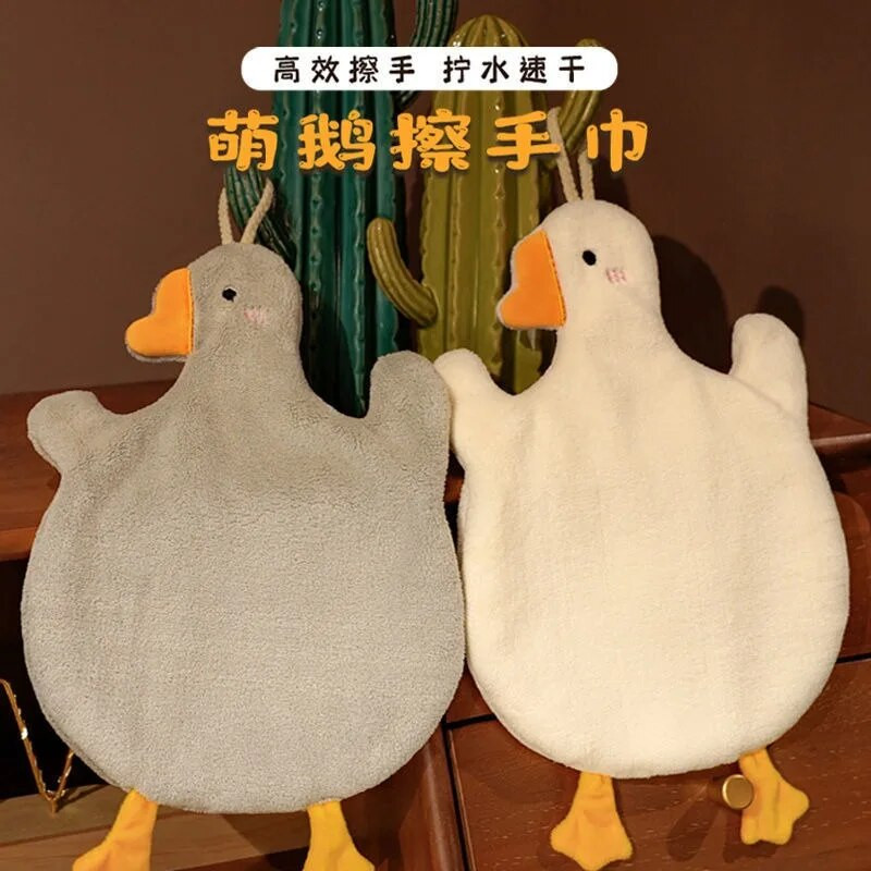Duck Hand Towel Goose Towels Кърпа за ръце Washcloth for Children Kids Cute Samll Towels Силна абсорбция на вода Children Cartoon