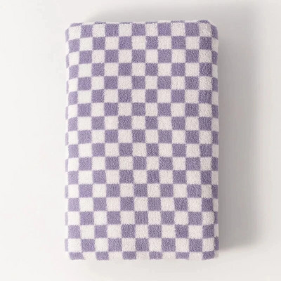 Винтидж карирана кърпа за баня Шахматна дъска Хавлиена кърпа за ръце Абсорбираща лице Баня Домашен хотел На открито Удобни кърпи Kawaii toalla