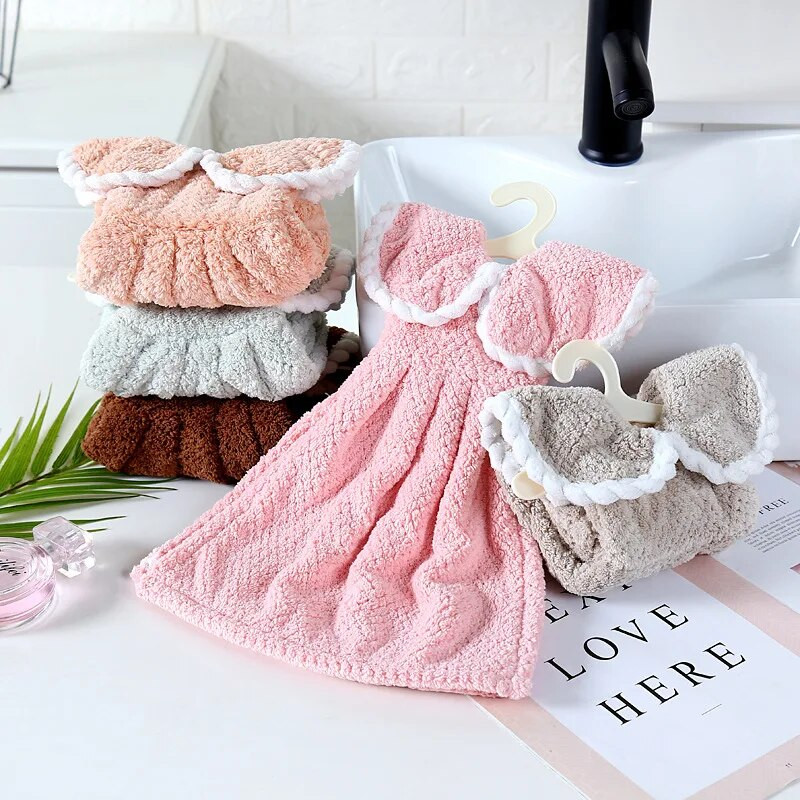 Slatka haljina Ručnici za ruke Brzosušeći upijajući mekani dječji rupčić od mikrovlakana Coral Velvet Touch Health Kuhinjski ručnik za kupanje