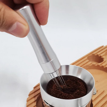 6 Stirring Powder Needle Distributor από ανοξείδωτο χάλυβα Espresso Coffee Tamper Φίλτρο λαβής αλουμινίου Εργαλεία παρασκευής καφέ πορφίλτρου