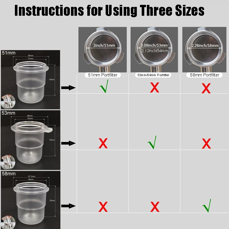 Šalica za doziranje 51/53/58 mm espresso kompatibilna s portafilterima 51/53/54/58 mm Dodaci za aparat za espresso