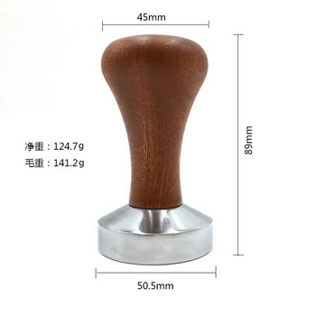 51 mm 53 mm 58 mm Кафе с плоска основа за набиване на кафе с дървена дръжка Преса за прах за кафе с чук машина за пресоване