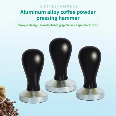 51 mm 53 mm 58 mm Кафе с плоска основа за набиване на кафе с дървена дръжка Преса за прах за кафе с чук машина за пресоване