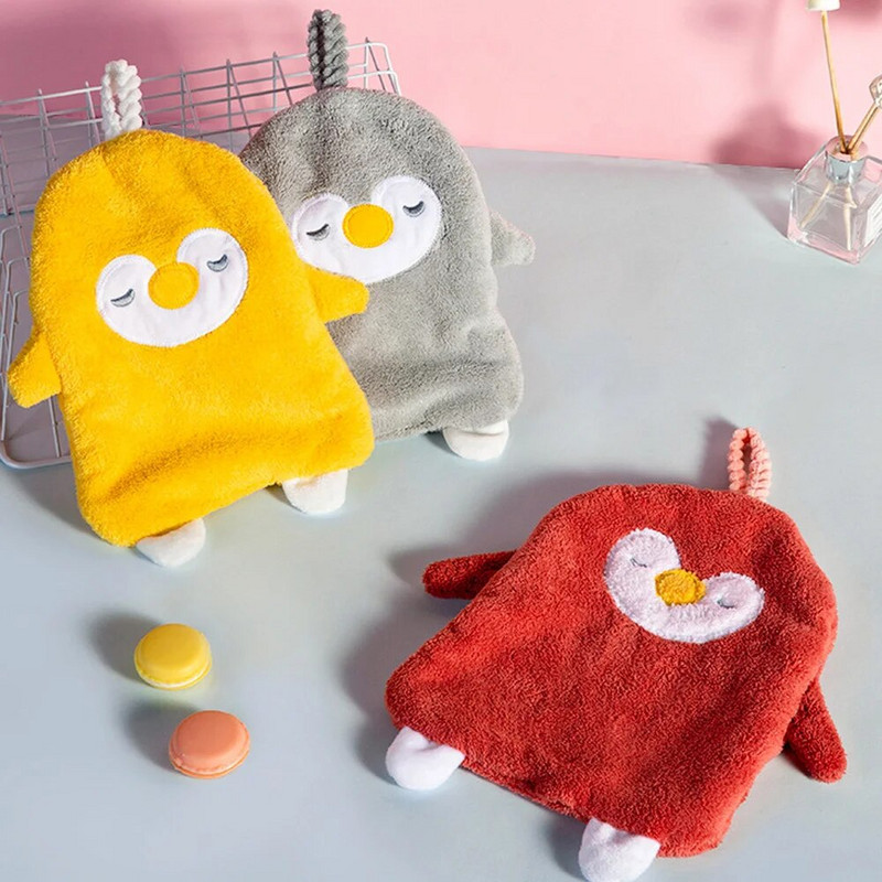 Preslatki upijajući ručnik za ruke u obliku pingvina Zadebljani kuhinjski ručnik od koraljnog baršuna Viseći ručnik za čišćenje posuđa Gadget Dodaci