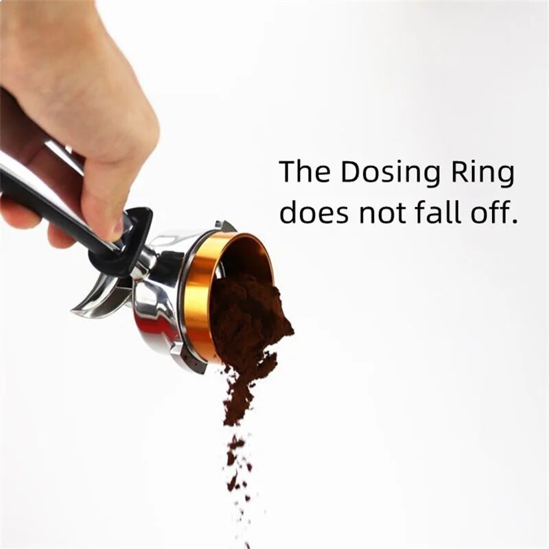 Lijevak za doziranje espressa od 49 mm s magnetskim prstenom za doziranje od nehrđajućeg čelika, kompatibilan s dodatkom za kavu s portafilterom od 49 mm