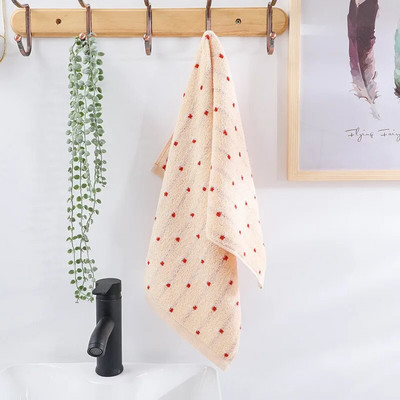 34x76cm pöttyös jacquard pamut vastag fürdőszobai szerelmesek kéztörlő puha nedvszívó mosogatórongy