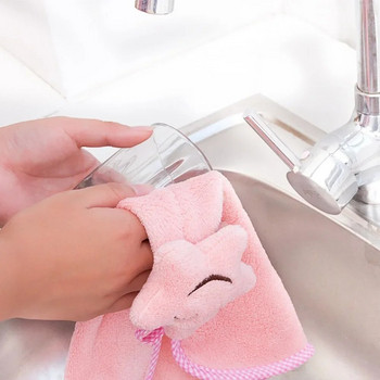 Baby Soft βελούδινη πετσέτα μπάνιου Baby Nursery Πετσέτα χεριών Cartoon Animal Wipe Κρεμαστή πετσέτα μπάνιου για παιδιά Κουζίνα μπάνιου